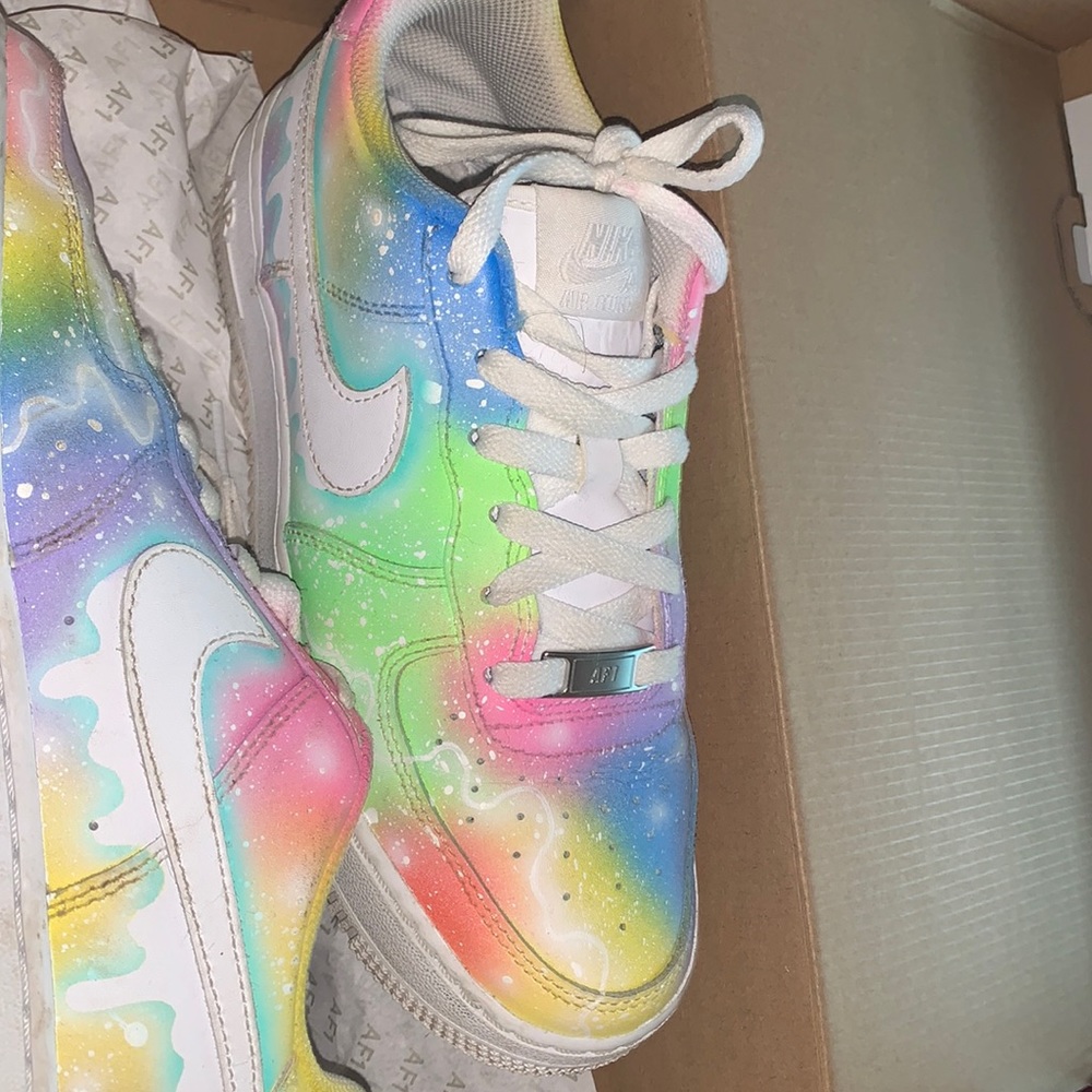 Custom rainbow galaxy nike shoes